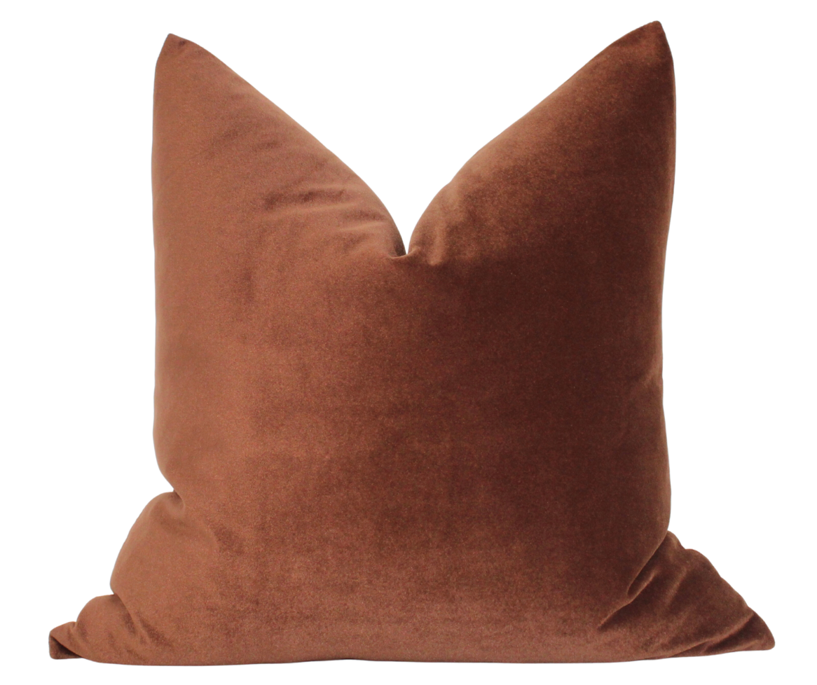 Brown Velvet Cover Pillow| Cozy Brown Velvet Pillow