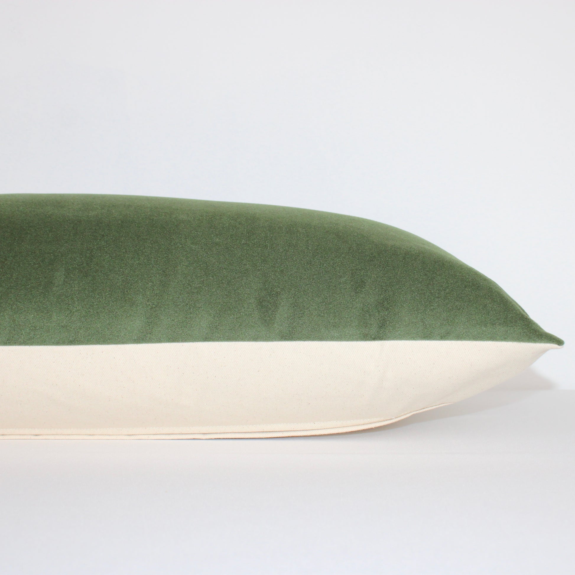 Green Velvet Extra Large Lumbar| Handwoven Pillows